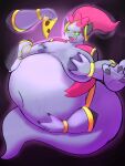2024 absurd_res ambiguous_gender belly big_belly bloated breasts covering covering_breasts deep_navel food generation_6_pokemon hi_res hoopa huge_belly huge_filesize humanoid legendary_pokemon mcerror multi_limb navel nintendo not_furry overweight pokemon pokemon_(species) purple_body solo stretch_marks superabsurd_res