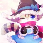  1girl blue_eyes cat cat_busters chikuwa222 coffe cup cup_tea furry hat 