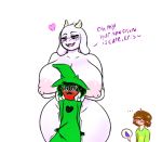  &lt;3 2018 age_difference big_breasts blush breasts caprine deltarune digital_media_(artwork) erection female goat kris_(deltarune) larger_female male male/female mammal nipples ralsei simple_background size_difference slickerman smaller_male toriel undertale video_games younger_male 