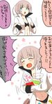  bikini borrowed_character candy comic female_admiral_(kantai_collection) food kantai_collection narumi_tsuyu short_hair swimsuit translated yoicha 