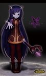  aqua_eyes closed_mouth female holding holding_staff holding_weapon league_of_legends long_hair long_sleeves lulu_(league_of_legends) purple_hair purple_skin samrui smile solo staff weapon 