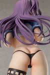  1girl ass backboob bikini breasts butt_crack demon_girl figure horns large_breasts leviathan_(the_seven_deadly_sins) long_hair micro_bikini open_mouth pointy_ears purple_hair red_eyes swimsuit the_seven_deadly_sins thick_thighs thighhighs 