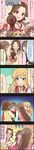  5koma blonde_hair blue_eyes brown_eyes brown_hair character_name cinderella_girls_gekijou colorized comic freckles highres idolmaster idolmaster_cinderella_girls kate_(idolmaster) long_hair long_image matsuyama_kumiko multiple_girls official_art oota_yuu ootsuki_yui short_hair tall_image translated 