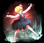  artist_name blonde_hair dated furim outstretched_arms red_eyes rumia shirt short_hair signature skirt smile socks spread_arms touhou vest 