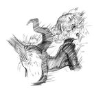  ass bare_legs bent_over clothed_sex cropped_legs curly_hair dress gloves impossible_clothes impossible_dress long_sleeves monochrome one-punch_man onepunch-man open_mouth pain sex sketch spanked tatsumaki tongue_out 