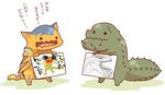  ambiguous_gender brute_wyvern capcom chibi cute deviljho drawing duo flying_wyvern igriega japanese_text monster_hunter scalie sweat text tigrex translated video_games wyvern 