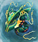  2015 ambiguous_gender claws cloud dragon feral legendary_pok&eacute;mon mega_evolution mega_rayquaza nintendo pok&eacute;mon rayquaza red_eyes sky solo teeth video_games ぱち_(artist) 