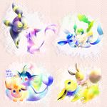  abstract_background ambiguous_gender black_fur blue_eyes blue_fur blue_skin brown_fur butt cute eevee eeveelution espeon eye_contact eyes_closed feral fin flareon forked_tail fur glaceon group jolteon kissing leafeon nintendo on_top open_mouth orange_fur pok&eacute;mon purple_fur raised_tail rear_view red_eyes tan_fur text translated tuft umbreon unknown_artist vaporeon video_games yellow_eyes yellow_fur 