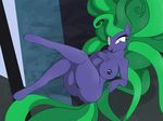 anthro anus big_breasts blue_fur breasts clitoris el-loko equine female friendship_is_magic fur green_eyes green_hair hair hooves horse long_hair looking_at_viewer mammal mane-iac_(mlp) my_little_pony nipples open_mouth pony presenting pussy smile solo 