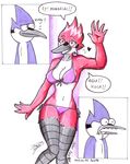  avian bikini bird blue_jay blush cardinal cartoon_network clothing female male margaret mordecai parasitedeath regular_show swimsuit 