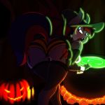  anthro bat_pony batwings cauldron clothing halloween holidays kennzeichen magic_user my_little_pony panties shocked surprise underwear witch ych 