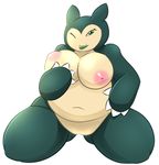  ansil anthro breasts female green_eyes lipstick nintendo overweight pok&eacute;mon snorlax solo thick_thighs video_games 