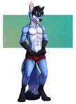  anthro boxers canine clothing digitigrade fox inky_wells knot male mammal pants penis pinup pose solo tazara underwear 