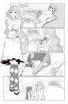  anthro anthrofied bakuhaku clothing comic dress english_text equine female friendship_is_magic hair horn horse hug mammal monochrome my_little_pony pony princess_celestia_(mlp) text twilight_sparkle_(mlp) two_tone_hair wings 