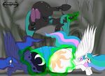  2015 anal anal_penetration anus big_butt butt buttplug changeling da_goddamn_batguy dildo equine female feral friendship_is_magic horn huge_butt inflation mammal my_little_pony penetration princess_celestia_(mlp) princess_luna_(mlp) pussy queen_chrysalis_(mlp) sex_toy winged_unicorn wings 