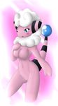  2013 anthro black_skin blue_eyes blush breasts cute female flaaffy fur hair latiar navel nintendo nude one_eye_closed open_mouth pink_skin pok&eacute;mon pok&eacute;morph stripes tongue video_games white_fur white_hair wink 