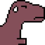  2015 dinosaur feral male pixel_art plain_background rex rexsarus solo sweat tyrannosaurus_rex white_background 