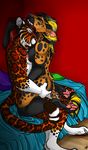  2015 anthro areola breasts duo eyes_closed feline female fur hair jaguar male mammal nipples nude open_mouth patrikthedog spots straight tears 