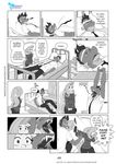  2015 anthro anthrofied arms_above_head bandage bed clothed clothing comic dialogue dragon duo english_text equine eyes_closed female fluttershy_(mlp) forked_tongue friendship_is_magic hi_res horse lying male mammal monochrome my_little_pony necktie on_back open_mouth pegasus pepper_spray pia-sama pillow pony scalie scared sharp_teeth sound_effects spike_(mlp) standing stretching sweat sweatdrop sweater tears teeth text tongue wings yawn 