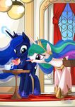  2015 cake cute duo equine female feral food friendship_is_magic horn mammal my_little_pony mysticalpha princess_celestia_(mlp) princess_luna_(mlp) sibling sisters winged_unicorn wings 