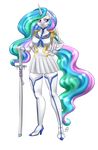  2015 alpha_channel anthro anthrofied clothing cosplay equine female friendship_is_magic fur hair horn kill_la_kill looking_at_viewer mammal multicolored_hair my_little_pony pia-sama plain_background princess_celestia_(mlp) purple_eyes satsuki_kiryuin solo sword transparent_background weapon white_fur winged_unicorn wings 