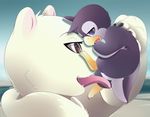  avian bear bird cunnilingus duo female male mammal oral outside penguin polar_bear pussy sex size_difference straight vaginal zapa 