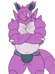  crossed_arms hairy hairy_chest looking_at_viewer male musclechub nidoking nintendo pok&eacute;mon solo video_games 