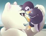  ambiguous_gender avian bear bird cute duo mammal penguin polar_bear size_difference zapa 