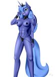  2015 abs absurd_res alpha_channel anthro anthrofied blue_fur blue_hair blumagpie breasts clothing equine feathers female friendship_is_magic fur hair hair_over_eye hi_res horn long_hair mammal my_little_pony navel open_mouth panties pasties princess_luna_(mlp) smile solo standing teal_eyes underwear winged_unicorn wings 