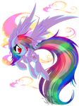  bamboodog blue_body cutie_mark cyan_body equine female feral flying friendship_is_magic hair light_blue_body mammal multicolored_hair my_little_pony outline pegasus plain_background rainbow_dash_(mlp) rainbow_hair solo wings 