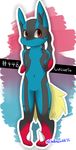  2015 anthro featureless_crotch lucario male mega_evolution mega_lucario nicholascookie nintendo pok&eacute;mon smile solo video_games 