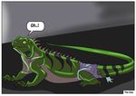  claws comic feral iguana lizard male mammal reptile rex_equinox scales scalie solo teeth text transformation 