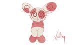  ambiguous_gender anthro arms_behind_back black_nose featureless_crotch nintendo plain_background pok&eacute;mon restricted_palette smile solo spinda standing video_games white_background xodiag 