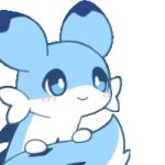 &gt;w&lt; 1:1 2024 alpha_channel ambiguous_gender animated blue_body blue_eyes blue_fur blue_markings blush cheek_tuft chillet digital_media_(artwork) dipstick_ears disembodied_hand ear_markings eyes_closed facial_tuft feral flong fur loop low_res mammal markings medical_instrument multicolored_ears mustelid pal_(species) palworld pocketpair scientific_instrument short_playtime solo sticker_pack tail thumbnail tuft