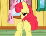  2015 anus apple_bloom_(mlp) butt clitoris dock earth_pony equine female feral friendship_is_magic horse looking_at_viewer looking_back mammal my_little_pony pony presenting presenting_hindquarters puffy_anus pussy shutterflyeqd solo 