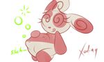  anthro female licking licking_lips nintendo plain_background pok&eacute;mon restricted_palette smile solo spinda standing text tongue tongue_out video_games vore white_background xodiag 