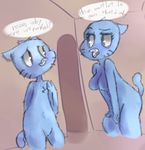  blue_fur breasts cat dialogue duo feline female fur gumball_watterson male mammal nicole_watterson nude the_amazing_world_of_gumball unknown_artist 
