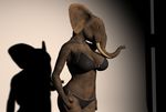  2014 3d anthro big_breasts bikini breasts clothing elephant female horn kinglionforce mammal pose solo swimsuit underwear 