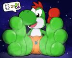 3_toes ahedeg anthro earth feet foot_fetish foot_focus foot_play macro male mario_bros nintendo planet soles solo space the_great_gonzales_jr toes yoshi