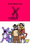  ambiguous_gender animatronic anthro avian bird bonnie_(fnaf) bow_tie canine chica_(fnaf) chicken comic eye_patch eyewear five_nights_at_freddy&#039;s five_nights_at_freddy&#039;s_2 fox foxy_(fnaf) freddy_(fnaf) golden_freddy_(fnaf) group hat hook lagomorph machine male mammal mechanical open_mouth plain_background rabbit robot teeth text top_hat toy_bonnie_(fnaf) toy_chica_(fnaf) white_background 