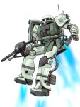  aron_e cable commentary_request gundam machinery mecha mecha_focus missile_pod mobile_suit mobile_suit_gundam motion_blur no_humans one-eyed radio_antenna robot science_fiction shield shoulder_spikes sketch spikes thrusters weapon white_background zaku_ii zeon 