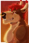  aluminemsiren bovine cattle cruel demon demonic evil gaze hell intimidating male mammal mean moocifer_(character) muscles pecs smile solo stare 