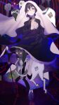  1girl ahehehe akemi_homura akemi_homura_(black_dress) black_dress black_hair black_hairband black_shoes blush cross crying crying_with_eyes_open dress dummy flats frilled_dress frills funeral_dress glasses hairband highres holding holding_cross long_hair low_twintails mahou_shoujo_madoka_magica mahou_shoujo_madoka_magica:_hangyaku_no_monogatari own_hands_clasped own_hands_together parted_lips purple_eyes red-framed_eyewear solo tears twintails veil white_veil 