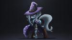  2015 bag boots cloak clothing equine female friendship_is_magic hat knife looking_at_viewer mammal my_little_pony ncmares necklace pendant purple_eyes solo trixie_(mlp) wizard_hat 