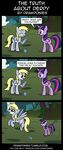  2015 blonde_hair bush comic derp_eyes derpy_hooves_(mlp) dialogue drawponies duo eating english_text equine female feral flying forest friendship_is_magic hair horn mammal multicolored_hair my_little_pony pegasus plant poison_joke purple_eyes purple_hair text tree twilight_sparkle_(mlp) winged_unicorn wings 