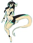  anthro breasts dragon elapid female hair horn looking_at_viewer navel nipples nude paws plain_background pussy solo white_backgroud 