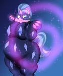  &lt;3 absurd_res anthro big_breasts blue_eyes blue_hair braffy breasts digital_media_(artwork) equine female friendship_is_magic fur hair hi_res horn huge_breasts long_hair looking_at_viewer magic mammal mask my_little_pony navel obese overweight pearl_(mlp) pink_fur radiance_(mlp) smile solo standing two_tone_hair unicorn uniform 