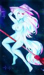 2015 anthro barefoot blue_hair breasts equine female friendship_is_magic hair hat horn koveliana long_hair mammal my_little_pony nipples on_top royaltride solo straddling trixie_(mlp) unicorn 