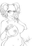  anthro big_breasts breasts female looking_at_viewer mammal mouse nipples plain_background rodent smile solo tanithjackal white_background 