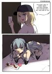  2girls absurdres all_fours amputee bandages bang_dream! bang_dream!_it&#039;s_mygo!!!!! blonde_hair blue_hair box_wonderland chain collar donut food hat highres indoors kidnapping light_switch long_hair looking_at_another misumi_uika multiple_girls nude quadruple_amputee shirt short_hair togawa_sakiko yellow_eyes 